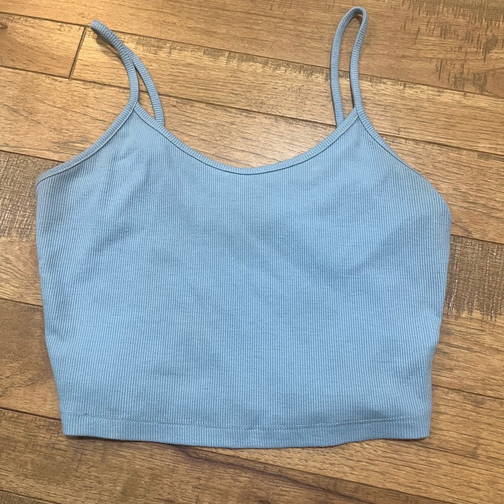 Shein Light Blue Cropped Tank Top